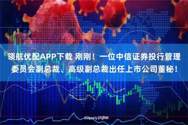 领航优配APP下载 刚刚！一位中信证券投行管理委员会副总裁、高级副总裁出任上市公司董秘！