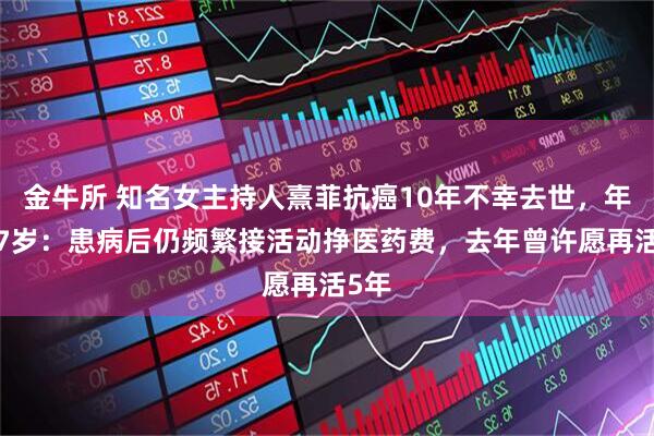 金牛所 知名女主持人熹菲抗癌10年不幸去世，年仅37岁：患病后仍频繁接活动挣医药费，去年曾许愿再活5年